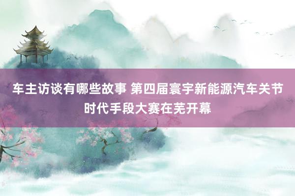 车主访谈有哪些故事 第四届寰宇新能源汽车关节时代手段大赛在芜开幕