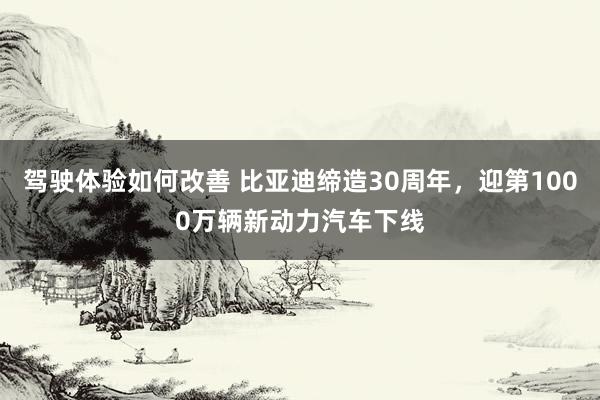 驾驶体验如何改善 比亚迪缔造30周年，迎第1000万辆新动力汽车下线