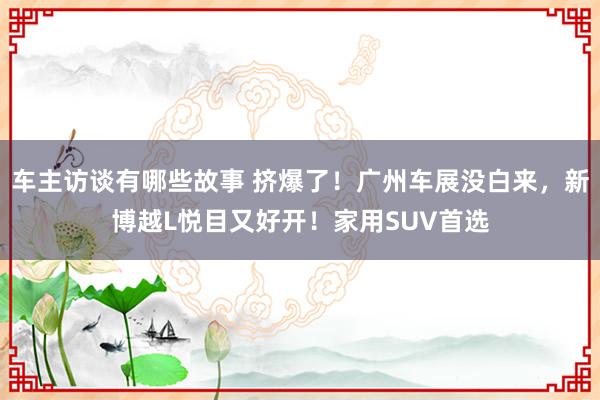 车主访谈有哪些故事 挤爆了！广州车展没白来，新博越L悦目又好开！家用SUV首选