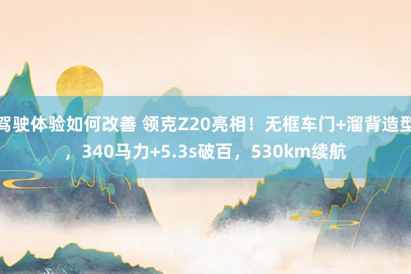 驾驶体验如何改善 领克Z20亮相！无框车门+溜背造型，340马力+5.3s破百，530km续航