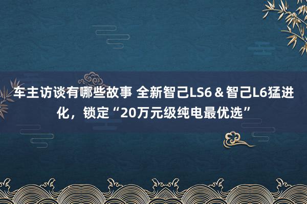 车主访谈有哪些故事 全新智己LS6＆智己L6猛进化，锁定“20万元级纯电最优选”