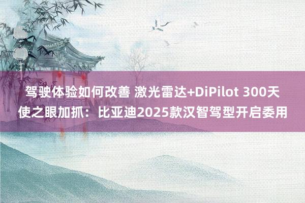 驾驶体验如何改善 激光雷达+DiPilot 300天使之眼加抓：比亚迪2025款汉智驾型开启委用