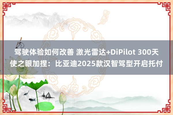 驾驶体验如何改善 激光雷达+DiPilot 300天使之眼加捏：比亚迪2025款汉智驾型开启托付