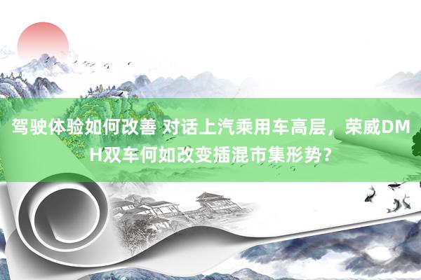 驾驶体验如何改善 对话上汽乘用车高层，荣威DMH双车何如改变插混市集形势？