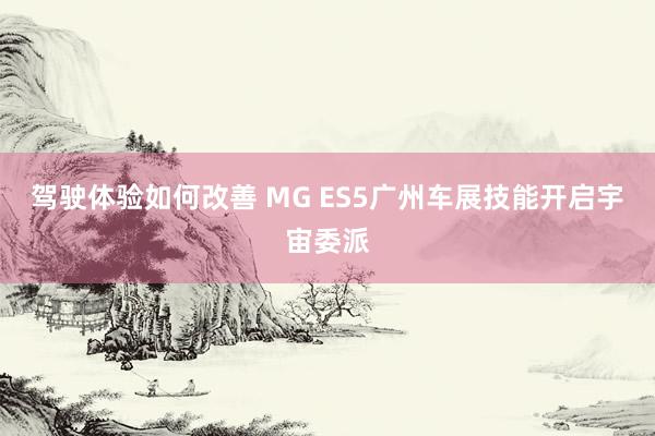 驾驶体验如何改善 MG ES5广州车展技能开启宇宙委派