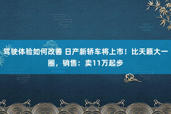 驾驶体验如何改善 日产新轿车将上市！比天籁大一圈，销售：卖11万起步