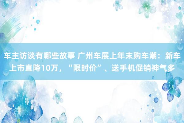 车主访谈有哪些故事 广州车展上年末购车潮：新车上市直降10万，“限时价”、送手机促销神气多