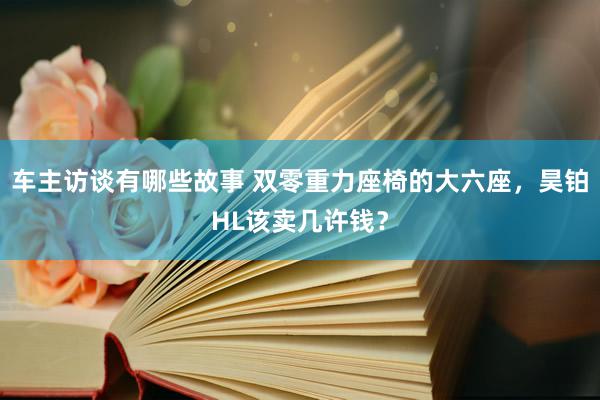 车主访谈有哪些故事 双零重力座椅的大六座，昊铂HL该卖几许钱？