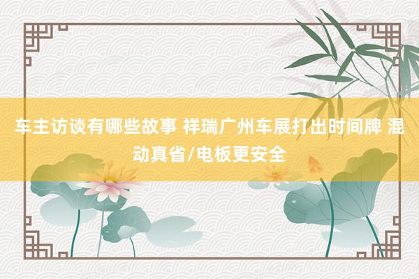 车主访谈有哪些故事 祥瑞广州车展打出时间牌 混动真省/电板更安全