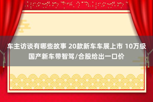 车主访谈有哪些故事 20款新车车展上市 10万级国产新车带智驾/合股给出一口价