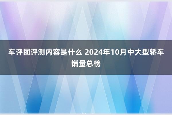 车评团评测内容是什么 2024年10月中大型轿车销量总榜