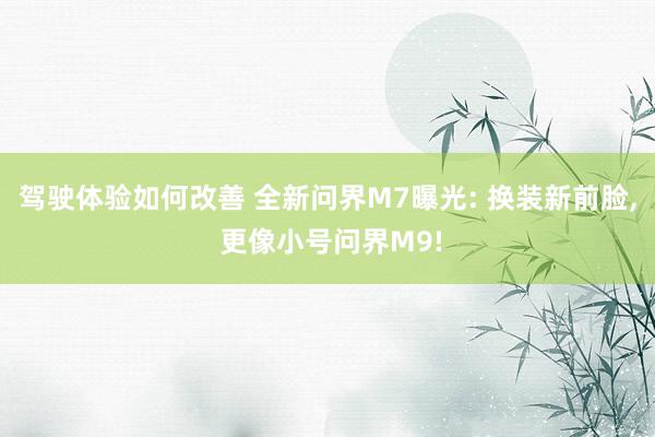 驾驶体验如何改善 全新问界M7曝光: 换装新前脸, 更像小号问界M9!