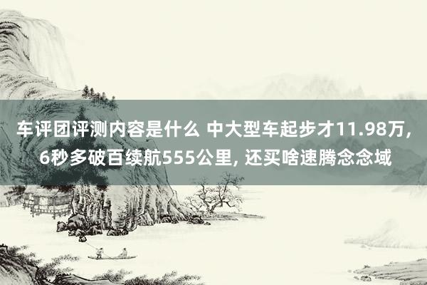 车评团评测内容是什么 中大型车起步才11.98万, 6秒多破百续航555公里, 还买啥速腾念念域