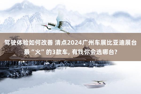 驾驶体验如何改善 清点2024广州车展比亚迪展台最“火”的3款车, 有钱你会选哪台?