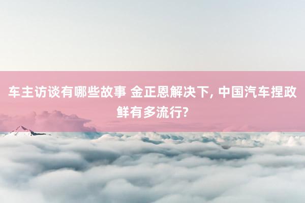 车主访谈有哪些故事 金正恩解决下, 中国汽车捏政鲜有多流行?