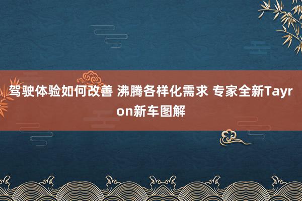 驾驶体验如何改善 沸腾各样化需求 专家全新Tayron新车图解