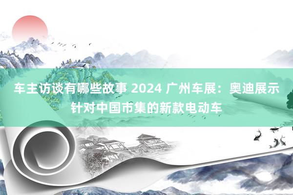 车主访谈有哪些故事 2024 广州车展：奥迪展示针对中国市集的新款电动车