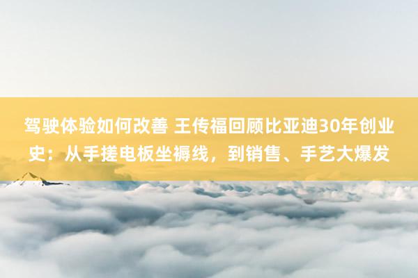 驾驶体验如何改善 王传福回顾比亚迪30年创业史：从手搓电板坐褥线，到销售、手艺大爆发