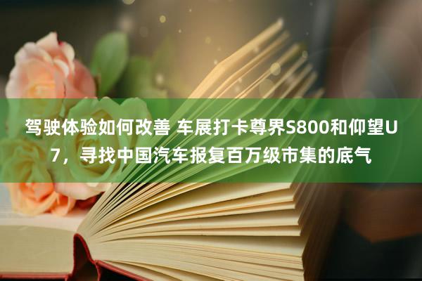 驾驶体验如何改善 车展打卡尊界S800和仰望U7，寻找中国汽车报复百万级市集的底气