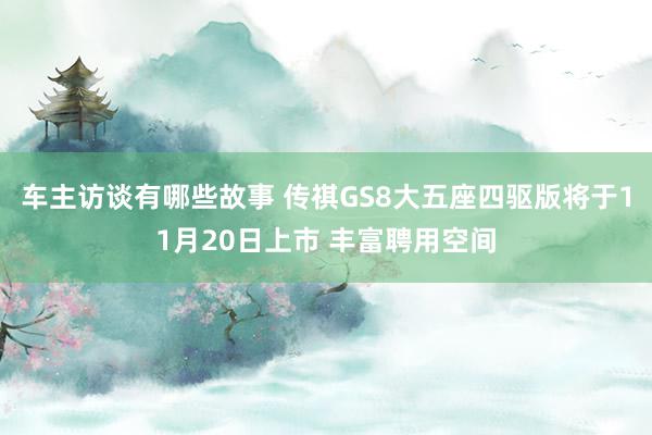 车主访谈有哪些故事 传祺GS8大五座四驱版将于11月20日上市 丰富聘用空间