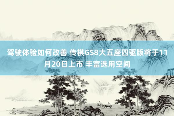 驾驶体验如何改善 传祺GS8大五座四驱版将于11月20日上市 丰富选用空间