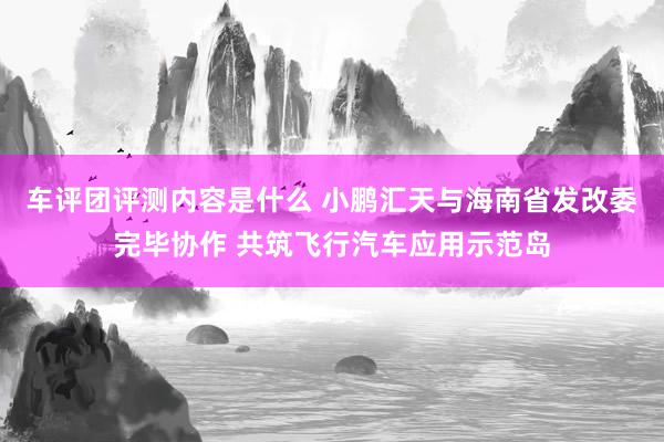 车评团评测内容是什么 小鹏汇天与海南省发改委完毕协作 共筑飞行汽车应用示范岛