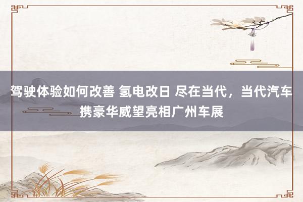 驾驶体验如何改善 氢电改日 尽在当代，当代汽车携豪华威望亮相广州车展