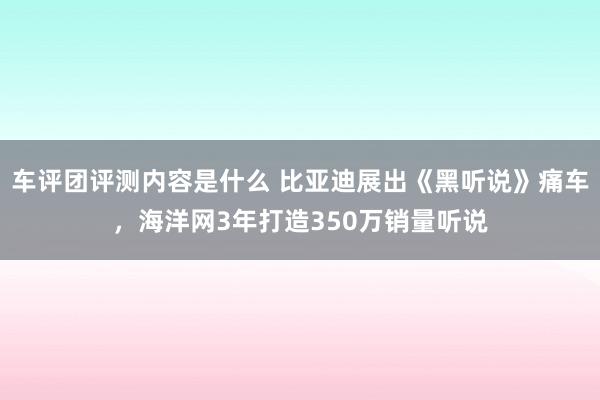 车评团评测内容是什么 比亚迪展出《黑听说》痛车，海洋网3年打造350万销量听说