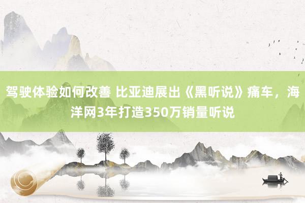 驾驶体验如何改善 比亚迪展出《黑听说》痛车，海洋网3年打造350万销量听说